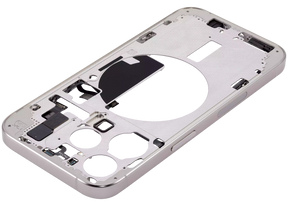 Mid-Frame Housing With Power And Volume Button Compatible For iPhone 15 Pro (US Version) (Used OEM Pull: Grade A) (White Titanium)