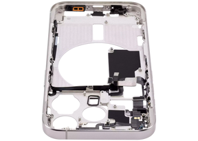 Mid-Frame Housing With Power And Volume Button Compatible For iPhone 15 Pro (US Version) (Used OEM Pull: Grade A) (White Titanium)