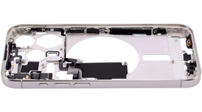 Mid-Frame Housing With Power And Volume Button Compatible For iPhone 15 Pro (US Version) (Used OEM Pull: Grade B) (White Titanium)