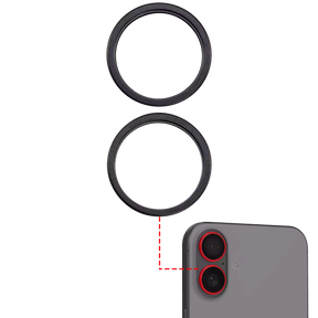 Back Camera Bezel Ring Only Compatible For iPhone 16 / 16 Plus (Black) (2 Piece Set)