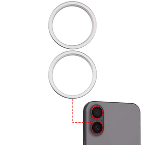 Back Camera Bezel Ring Only Compatible For iPhone 16 / 16 Plus (White) (2 Piece Set)