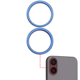 Back Camera Bezel Ring Only Compatible For iPhone 16 / 16 Plus (Ultramarine) (2 Piece Set)