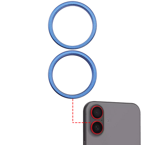 Back Camera Bezel Ring Only Compatible For iPhone 16 / 16 Plus (Ultramarine) (2 Piece Set)