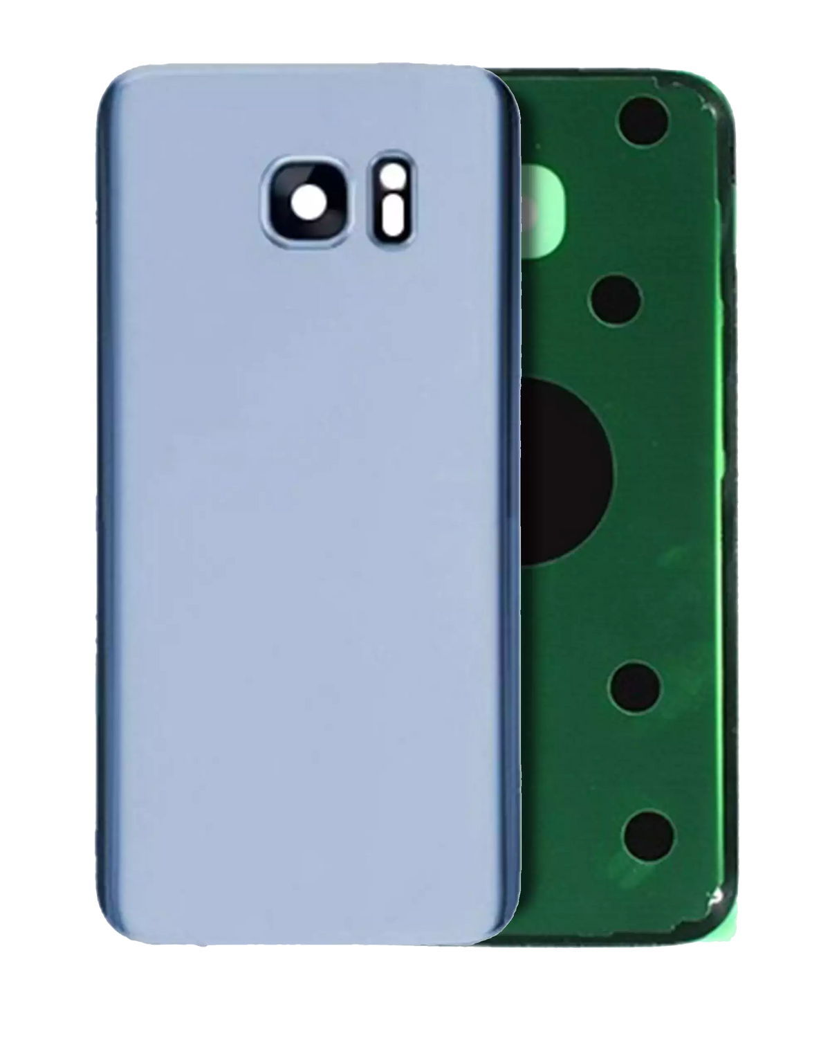 Back Cover Glass With Camera Lens Compatible For Samsung Galaxy S7 Edge Replacement  (No Logo) (Vemake) (Coral Blue)