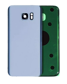 Back Cover Glass With Camera Lens Compatible For Samsung Galaxy S7 Edge Replacement  (No Logo) (Vemake) (Coral Blue)