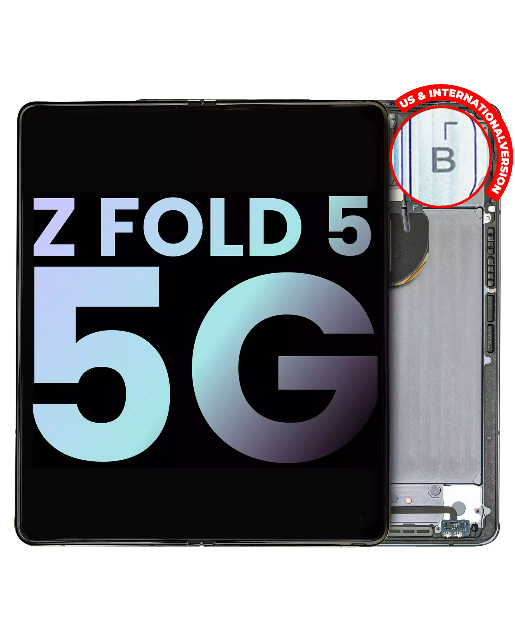 Replacement Inner OLED Assembly With Frame Compatible For Samsung Galaxy Z Fold 5 5G (US & International) (Service Pack) (Gray)