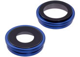 Back Camera Lens With Bracket & Bezel Compatible For iPhone 16 / 16 Plus (Ultramarine) (2 Piece Set) (Premium)