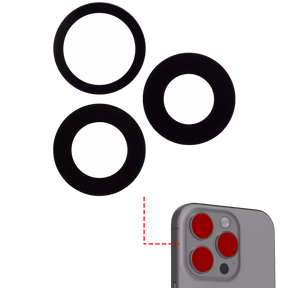 Back Camera Lens (Glass Only) With Adhesive Compatible For iPhone 16 Pro / 16 Pro Max (2 Piece Set) (Aftermarket Plus) (10 Pack)