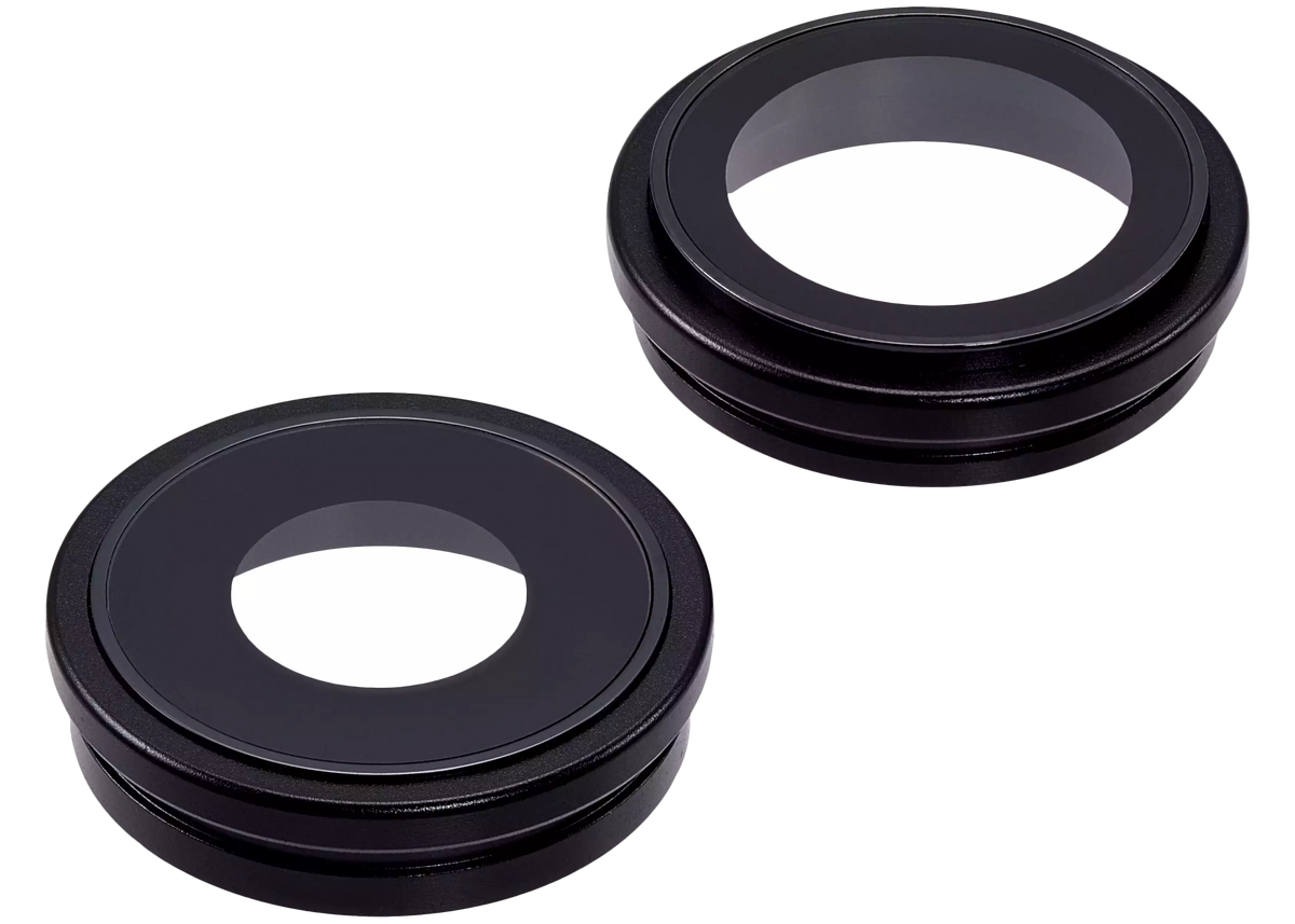 Back Camera Lens With Bracket & Bezel Compatible For iPhone 16 / 16 Plus (Black) (2 Piece Set) (Premium)