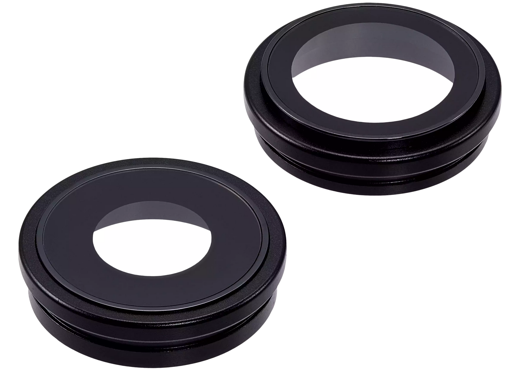 Back Camera Lens With Bracket & Bezel Compatible For iPhone 16 / 16 Plus (Black) (2 Piece Set) (Premium)