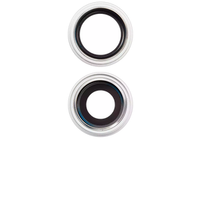 Back Camera Lens With Bracket & Bezel Compatible For iPhone 16 / 16 Plus (White) (2 Piece Set) (Premium)