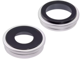 Back Camera Lens With Bracket & Bezel Compatible For iPhone 16 / 16 Plus (White) (2 Piece Set) (Premium)