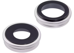 Back Camera Lens With Bracket & Bezel Compatible For iPhone 16 / 16 Plus (White) (2 Piece Set) (Premium)