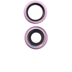 Back Camera Lens With Bracket & Bezel Compatible For iPhone 16 / 16 Plus (Pink) (2 Piece Set) (Premium)