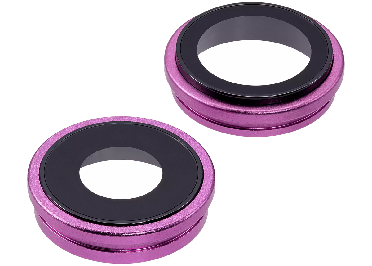 Back Camera Lens With Bracket & Bezel Compatible For iPhone 16 / 16 Plus (Pink) (2 Piece Set) (Premium)