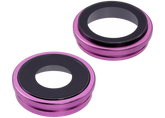Back Camera Lens With Bracket & Bezel Compatible For iPhone 16 / 16 Plus (Pink) (2 Piece Set) (Premium)