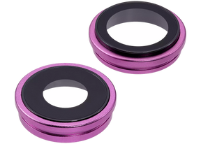 Back Camera Lens With Bracket & Bezel Compatible For iPhone 16 / 16 Plus (Pink) (2 Piece Set) (Premium)