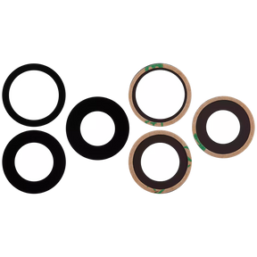 Back Camera Lens (Glass Only) With Adhesive Compatible For iPhone 16 Pro / 16 Pro Max (3 Piece Set) (Real Sapphire) (Premium)