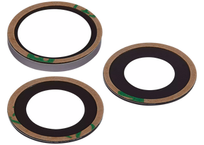 Back Camera Lens (Glass Only) With Adhesive Compatible For iPhone 16 Pro / 16 Pro Max (3 Piece Set) (Real Sapphire) (Premium)