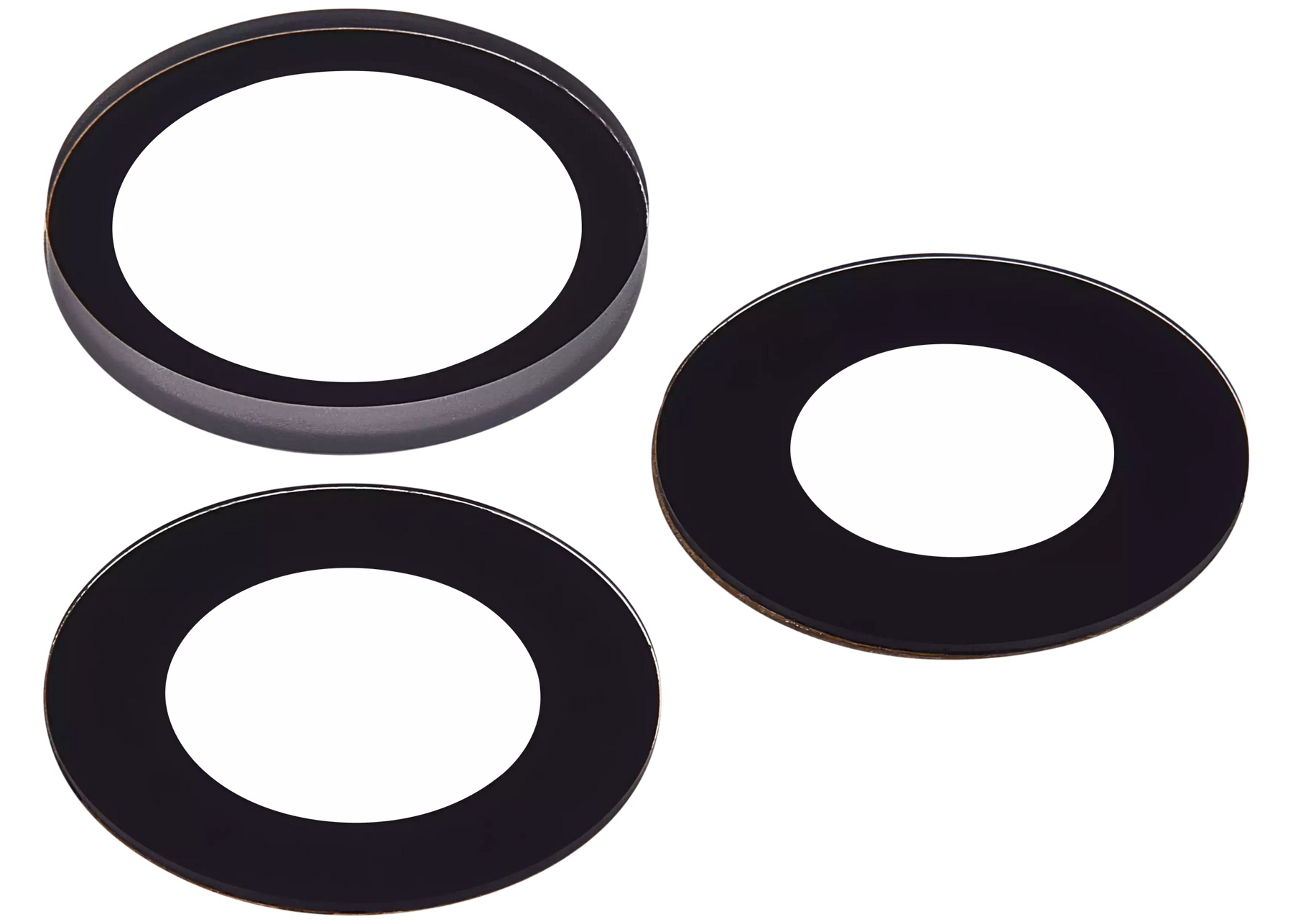 Back Camera Lens (Glass Only) With Adhesive Compatible For iPhone 16 Pro / 16 Pro Max (3 Piece Set) (Real Sapphire) (Premium)