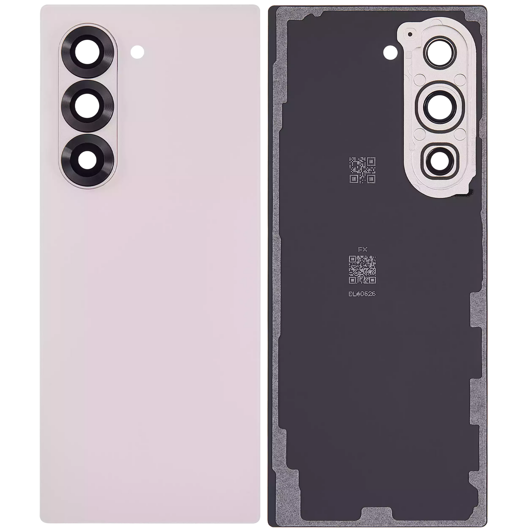 Back Cover Glass With Camera Lens Compatible For Samsung Galaxy Z Fold 6 5G (vemake) (Pink)