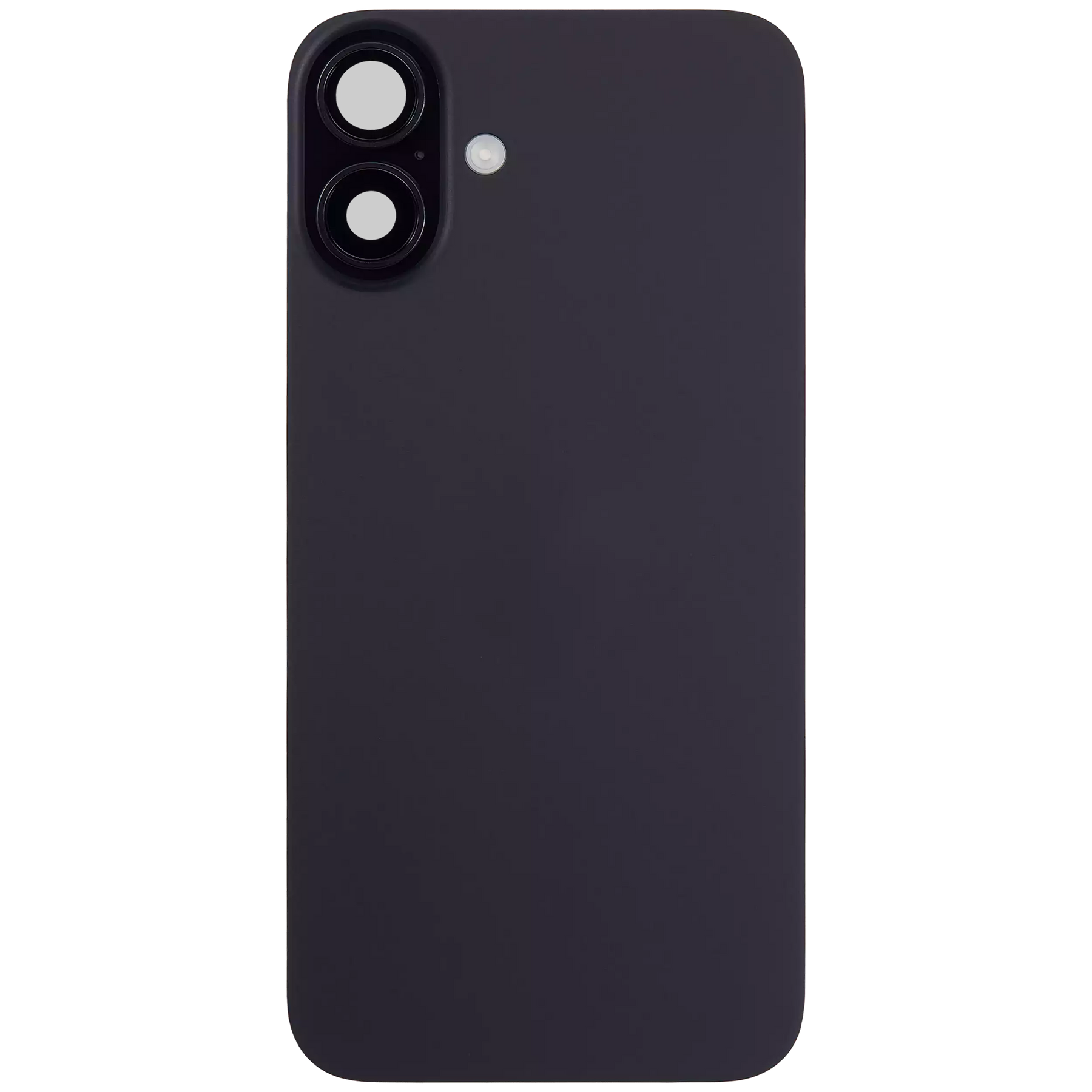 Back Glass With Steel Plate With Wireless NFC Charging MagSafe Magnet & Flashlight Flex Compatible For iPhone 16 (Used OEM Pull: Grade A) (Black)