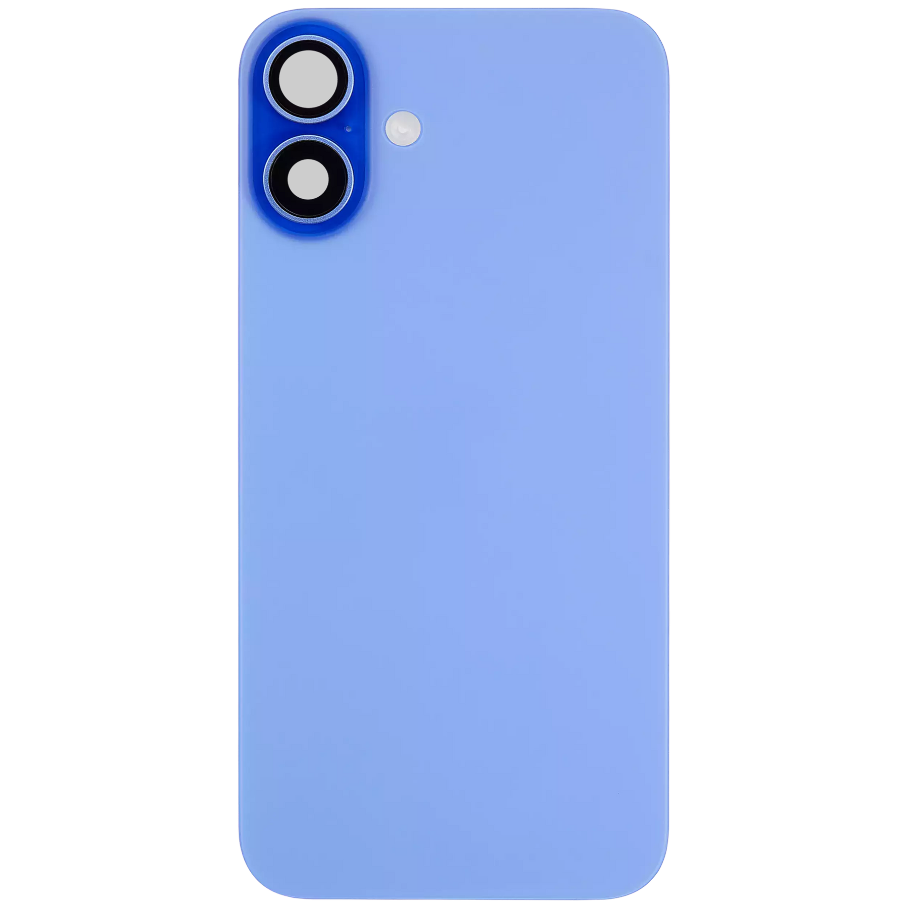 Back Glass With Steel Plate With Wireless NFC Charging MagSafe Magnet & Flashlight Flex Compatible For iPhone 16 (Used OEM Pull: Grade A) (Ultramarine)