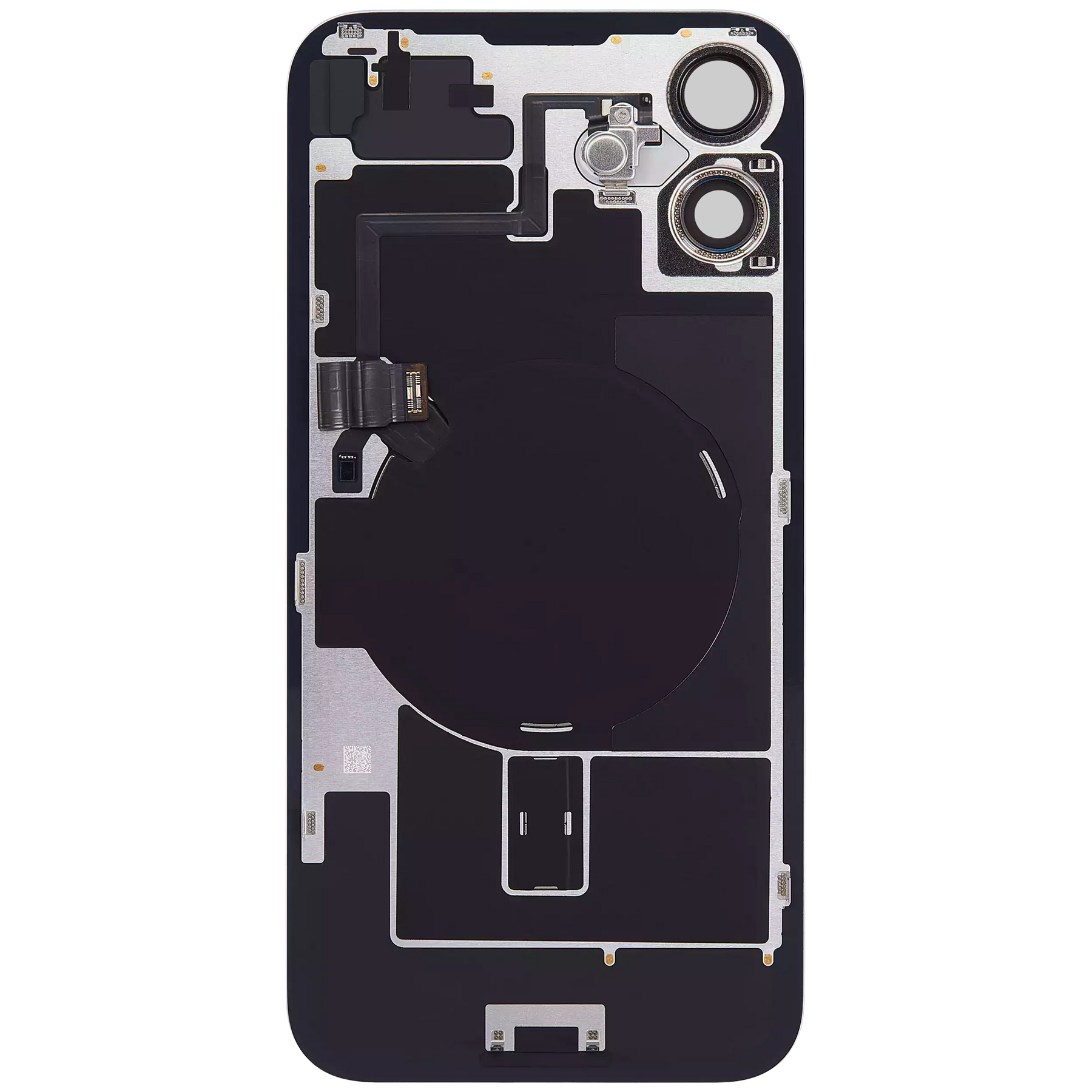 Back Glass With Steel Plate With Wireless NFC Charging MagSafe Magnet & Flashlight Flex Compatible For iPhone 16 (Used OEM Pull: Grade A) (Ultramarine)