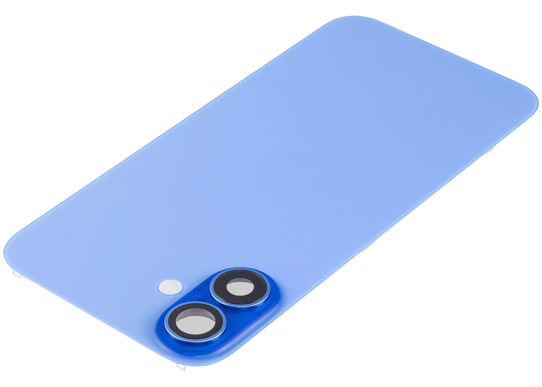 Back Glass With Steel Plate With Wireless NFC Charging MagSafe Magnet & Flashlight Flex Compatible For iPhone 16 (Used OEM Pull: Grade A) (Ultramarine)