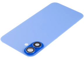 Back Glass With Steel Plate With Wireless NFC Charging MagSafe Magnet & Flashlight Flex Compatible For iPhone 16 (Used OEM Pull: Grade A) (Ultramarine)