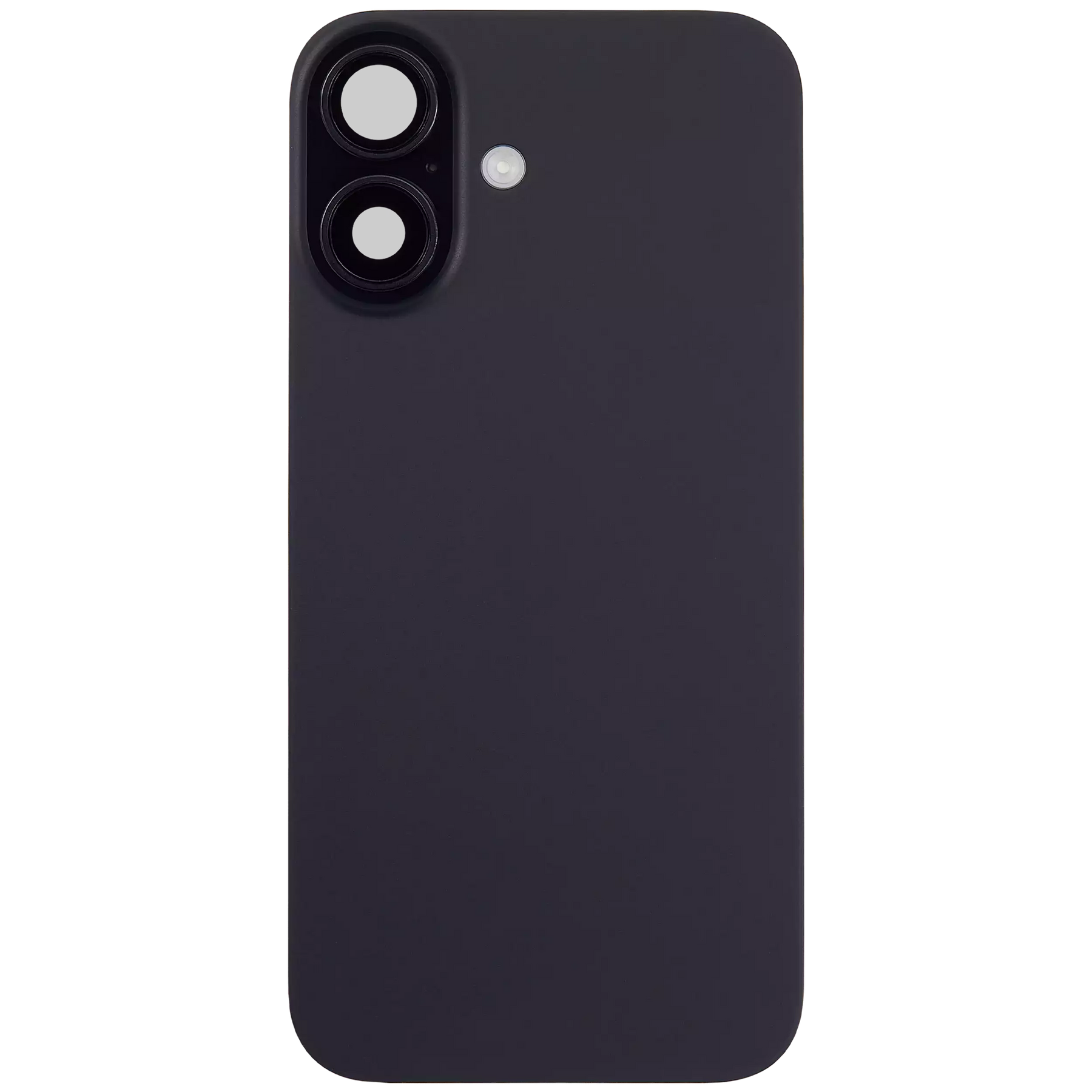 Back Glass With Steel Plate With Wireless NFC Charging MagSafe Magnet & Flashlight Flex Compatible For iPhone 16 Plus (Used OEM Pull: Grade A) (Black)