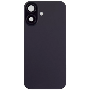 Back Glass With Steel Plate With Wireless NFC Charging MagSafe Magnet & Flashlight Flex Compatible For iPhone 16 Plus (Used OEM Pull: Grade A) (Black)