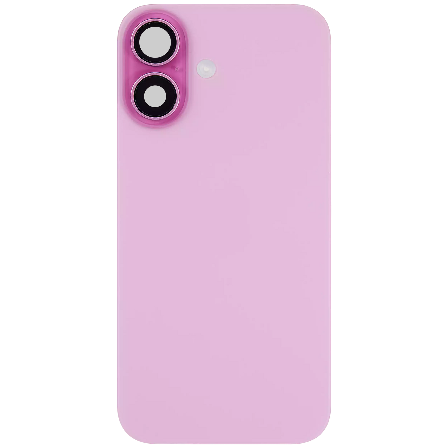 Back Glass With Steel Plate With Wireless NFC Charging MagSafe Magnet & Flashlight Flex Compatible For iPhone 16 Plus (Used OEM Pull: Grade A) (Pink)