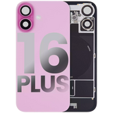 Back Glass With Steel Plate With Wireless NFC Charging MagSafe Magnet & Flashlight Flex Compatible For iPhone 16 Plus (Used OEM Pull: Grade A) (Pink)