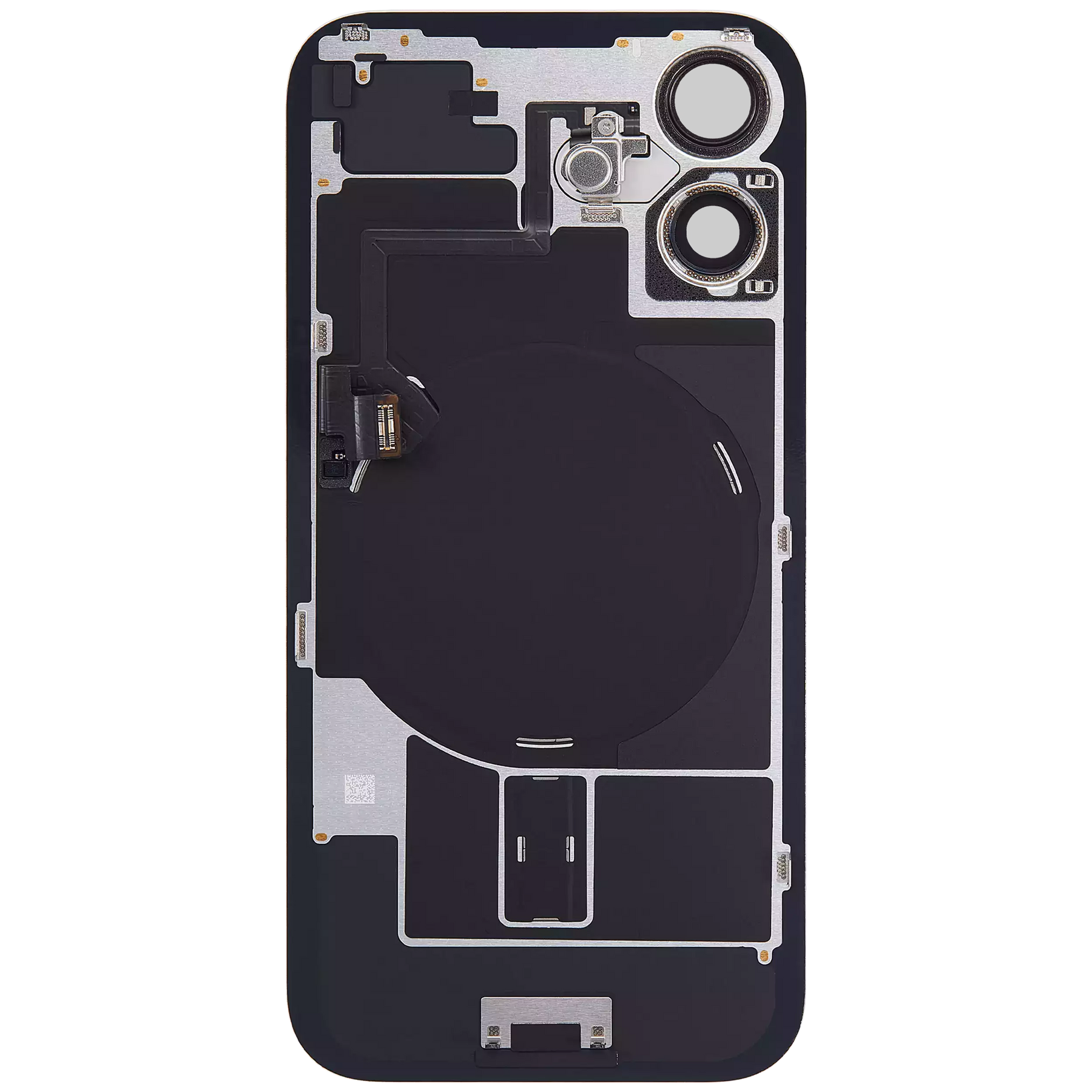 Back Glass With Steel Plate With Wireless NFC Charging MagSafe Magnet & Flashlight Flex Compatible For iPhone 16 Plus (Used OEM Pull: Grade A) (Pink)