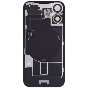 Back Glass With Steel Plate With Wireless NFC Charging MagSafe Magnet & Flashlight Flex Compatible For iPhone 16 Plus (Used OEM Pull: Grade A) (Pink)