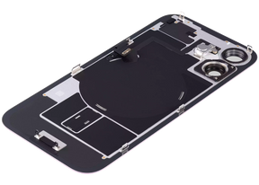 Back Glass With Steel Plate With Wireless NFC Charging MagSafe Magnet & Flashlight Flex Compatible For iPhone 16 Plus (Used OEM Pull: Grade A) (Pink)