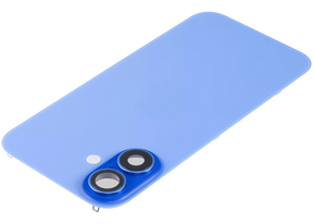 Back Glass With Steel Plate With Wireless NFC Charging MagSafe Magnet & Flashlight Flex Compatible For iPhone 16 Plus (Used OEM Pull: Grade A) (Ultramarine)