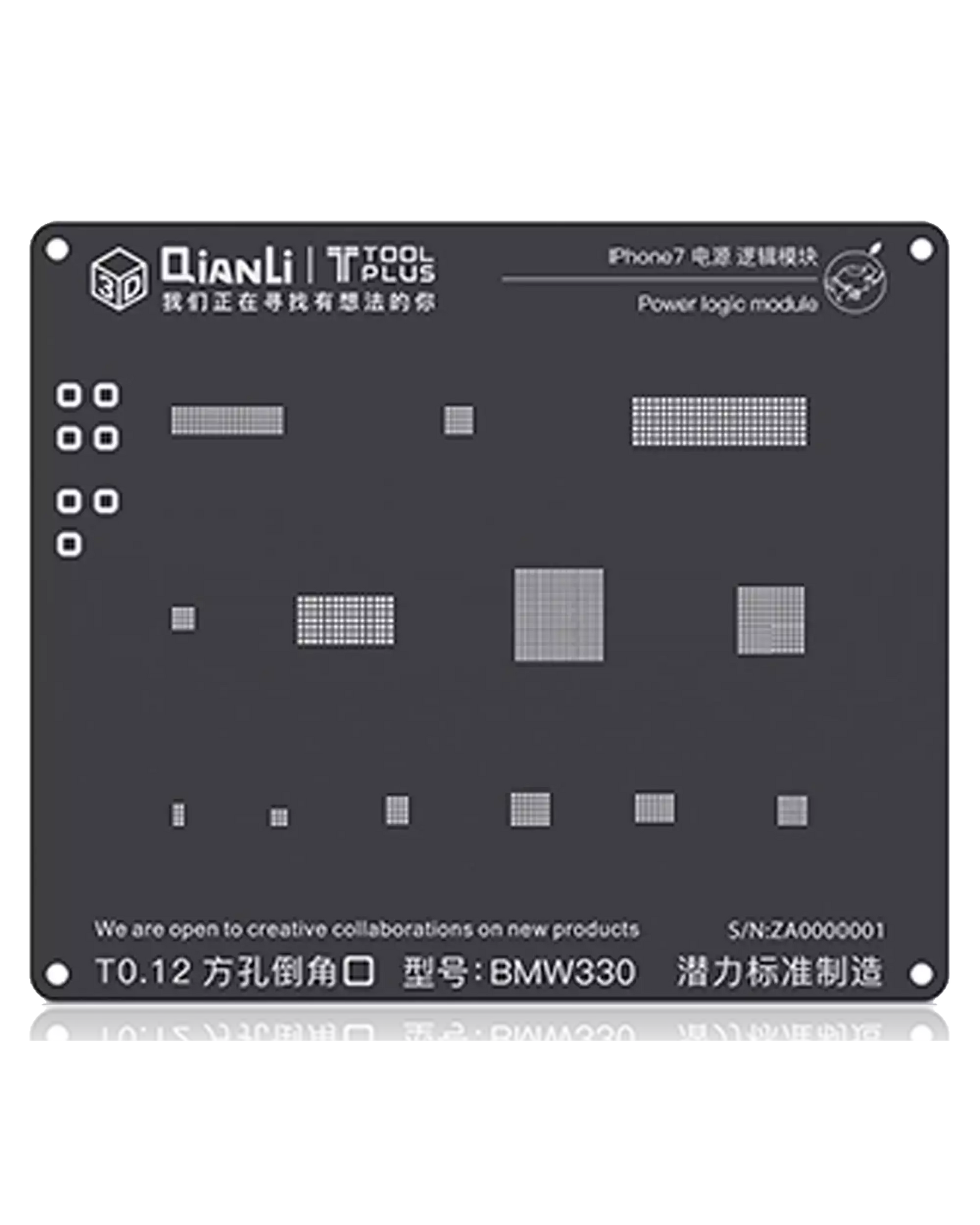 3D Power Logic iBlack Stencil Compatible For iPhone 7 (BMW330) (Qianli)