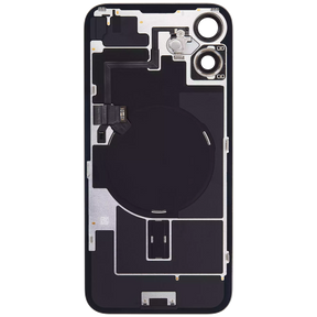 Back Glass With Steel Plate With Wireless NFC Charging MagSafe Magnet & Flashlight Flex Compatible For iPhone 16 Plus (Used OEM Pull: Grade A) (White)