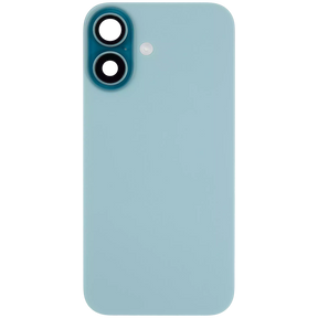 Back Glass With Steel Plate With Wireless NFC Charging MagSafe Magnet & Flashlight Flex Compatible For iPhone 16 (Used OEM Pull: Grade A) (Teal)