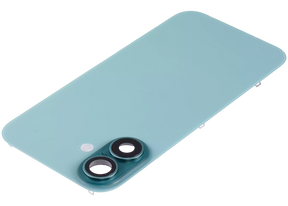 Back Glass With Steel Plate With Wireless NFC Charging MagSafe Magnet & Flashlight Flex Compatible For iPhone 16 (Used OEM Pull: Grade A) (Teal)