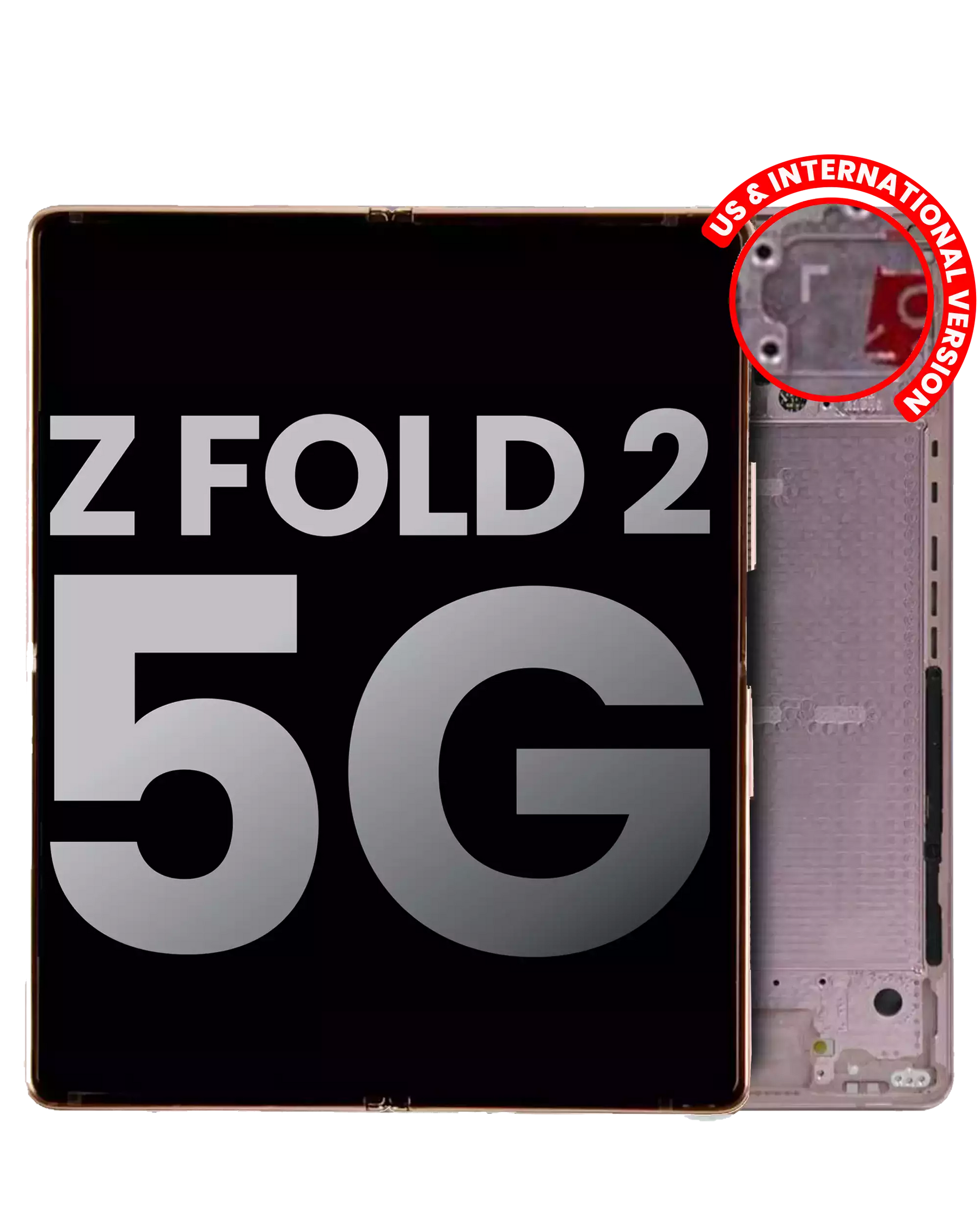 Replacement Inner OLED Assembly With Frame Compatible For Samsung Galaxy Z Fold 2 5G (Used OEM Pull: Grade B/C) (US & International) (Mystic Bronze)