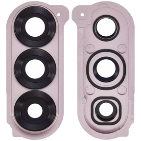 Replacement Back Camera Lens With Cover Bezel Ring Compatible For Samsung Galaxy Z Fold 6 5G (Premium) (Pink)