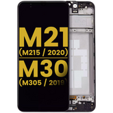 OLED Assembly With Frame Compatible For Samsung Galaxy M21 (M215 / 2020) / M30 (M305 / 2019) (Refurbished) (Black)