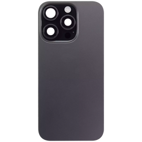 Back Glass With Steel Plate With Wireless NFC Charging MagSafe Magnet & Flashlight Flex Compatible For iPhone 16 Pro (Used OEM Pull: Grade A) (Black Titanium)