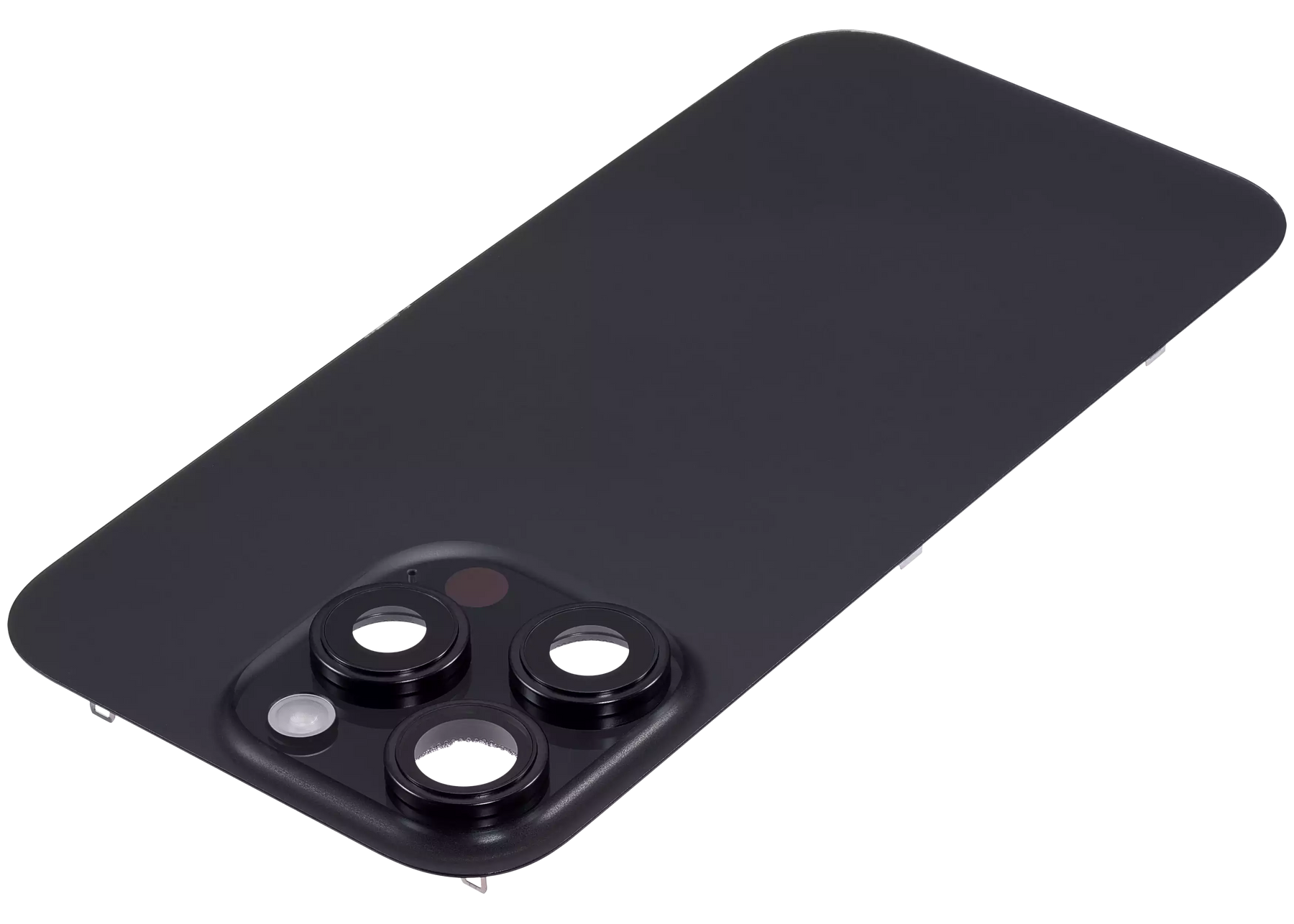 Back Glass With Steel Plate With Wireless NFC Charging MagSafe Magnet & Flashlight Flex Compatible For iPhone 16 Pro (Used OEM Pull: Grade A) (Black Titanium)