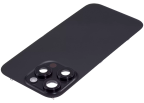 Back Glass With Steel Plate With Wireless NFC Charging MagSafe Magnet & Flashlight Flex Compatible For iPhone 16 Pro (Used OEM Pull: Grade A) (Black Titanium)