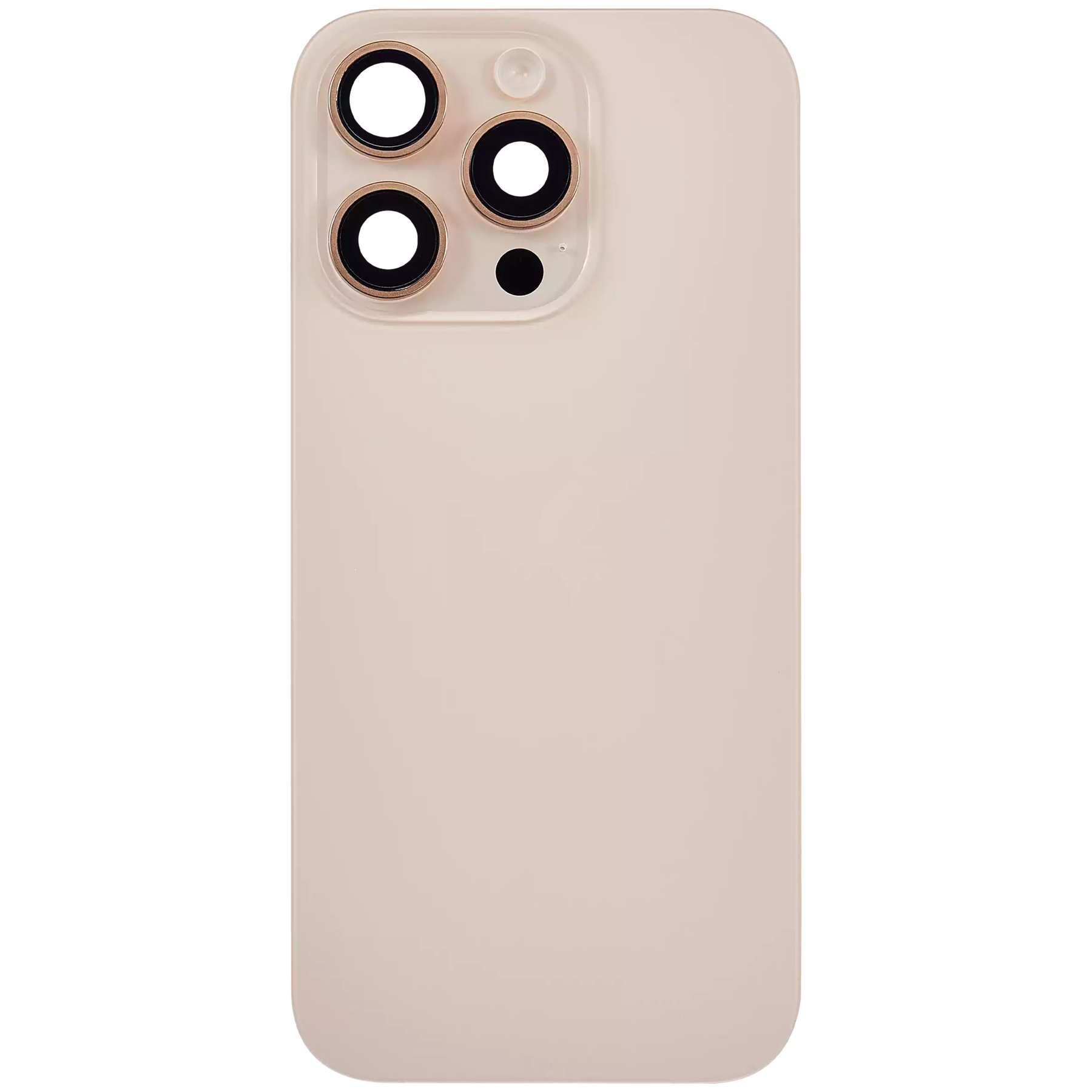 Back Glass With Steel Plate With Wireless NFC Charging MagSafe Magnet & Flashlight Flex Compatible For iPhone 16 Pro (Used OEM Pull: Grade A) (Desert Titanium)