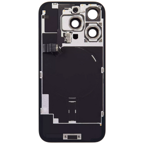 Back Glass With Steel Plate With Wireless NFC Charging MagSafe Magnet & Flashlight Flex Compatible For iPhone 16 Pro (Used OEM Pull: Grade A) (Desert Titanium)